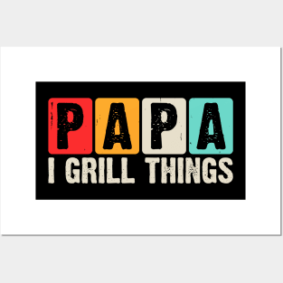 I Grill Things Funny Papa BBQ Grill Theme Posters and Art